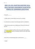 HIM 130-450&colon; CHAPTER 8 REVIEW 2026-&NewLine;WELL REVISED ASSESSMENT EXAM WITH&NewLine;PERFECTLY ANSWERED QUESTIONS