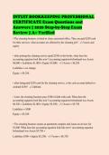 INTUIT BOOKKEEPING PROFESSIONAL&NewLine;CERTIFICATE Exam Questions and&NewLine;Answers &vert; 2026 Step-by-Step Exam&NewLine;Review &vert; A&plus; Verified