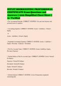 INTUIT BOOKKEEPING PROFESSIONAL CERTIFICATE Exam with Complete Solutions