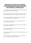 MICHIGAN CONTRACTOR LICENSING AND BUSINESS EXAM PREP QUESTIONS AND ANSWERS COMPLETE STUDY GUIDE FOR RESIDENTIAL BUILDER LICENSE SUCCESS