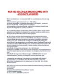 NUR 430 NCLEX QUESTIONS EXAM 2 WITH ACCURATE ANSWERS