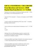 LOCAL ANESTHESIA - CDCA BOARD&NewLine;Exam Questions and Answers &vert; 2026&NewLine;Step-by-Step Exam Review &vert; A&plus; Verified