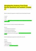 Straighterline Anatomy Final Exam Review Questions and answers&period; Graded A&plus; 