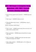BSC 108 Exam 2 Complete Study &NewLine;Questions with 100&percnt; Correct &NewLine;Answers Already Graded A&plus;