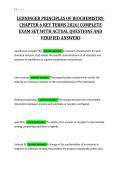 LEHNINGER PRINCIPLES OF BIOCHEMISTRYCHAPTER 6 KEY TERMS 2026&vert; COMPLETE&NewLine;EXAM SET WITH ACTUAL QUESTIONS AND&NewLine;VERIFIED ANSWERS