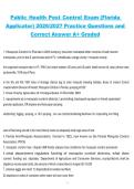 Public Health Pest Control Exam &lpar;Florida Applicator&rpar; 2026&sol;2027 Practice Questions and Correct Answers A&plus; Graded Complete Certification Study Guide