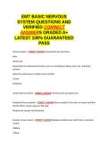EMT BASIC NERVOUS SYSTEM EXAM QUESTIONS AND VERIFIED CORRECT ANSWERS GRADED A&plus; -LATEST 2026-2027- 100- GUARANTEED PASS&period;docx&NewLine;&NewLine;