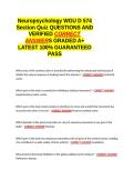 Neuropsychology WGU D 574 Section Quiz EXAM QUESTIONS AND VERIFIED CORRECT ANSWERS GRADED A&plus; -LATEST 2026-2027- 100- GUARANTEED PASS&period;docx&NewLine;&NewLine;