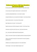 Professional Practice CSR Exam Questions and Correct Answers