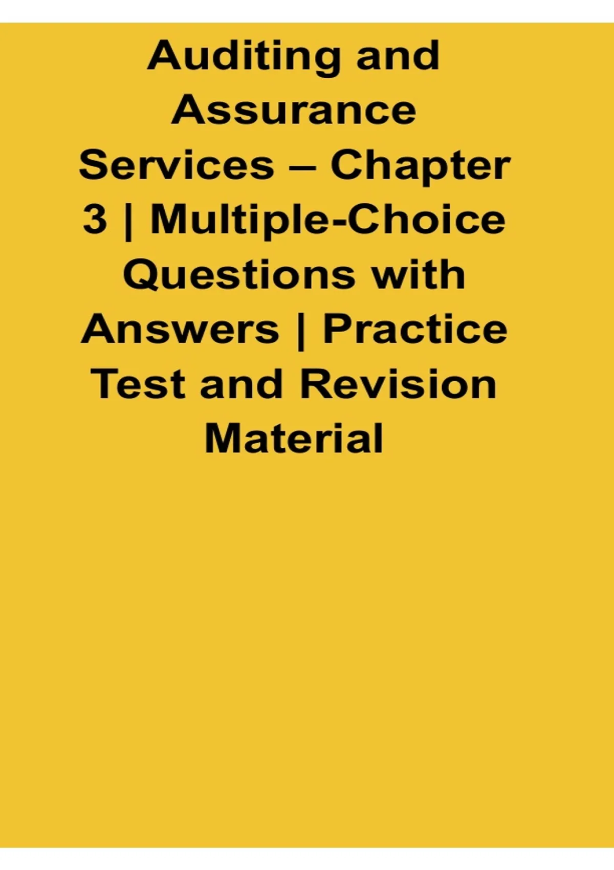 Auditing and Assurance Services Chapter 3 Multiple-Choice Questions ...