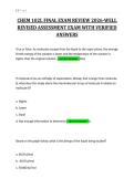 CHEM 102L FINAL EXAM REVIEW 2026-WELL&NewLine;REVISED ASSESSMENT EXAM WITH VERIFIED&NewLine;ANSWERS