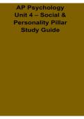 AP Psychology Unit 4 Social and Personality Pillar Study Guide 2025&sol; 2026 Complete Overview of Social Behavior Personality Theories and Psychological Processes