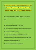 CWB Level 1 Welding Processes and Equipment Exam &NewLine;Questions And Answers Practice Questions with &NewLine;Solutions Newest &lpar;2026 &sol;&sol;2027&rpar; &vert; Already Graded A&plus;&excl;&excl;&vert;