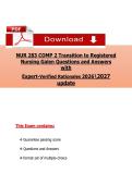 NUR 283 COMP 2 Transition to Registered &NewLine;Nursing Galen Questions and Ansẉers &NewLine;with &NewLine;Expert-Verified Rationales 20262027 &NewLine;update 