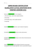 ABMDI BOARD CERTIFICATION&NewLine;EXAM&vert;LATEST ACTUAL QUESTIONS WITH&NewLine;VERIFIED ANSWERS 2026