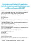 Florida Licensed Public O&T Applicator &ndash; Pesticide Control Exam with Verified Questions and Correct Answers 2026&sol;2027 Complete Certification Study Guide