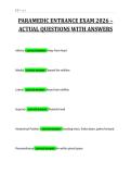 PARAMEDIC ENTRANCE EXAM 2026 &ndash;&NewLine;ACTUAL QUESTIONS WITH ANSWERS
