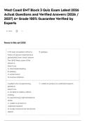 West Coast EMT Block 3 Quiz Exam Latest 2026 Actual Questions and Verified Answers &lpar;2026 &sol; 2027&rpar; A&plus; Grade 100&percnt; Guarantee Verified by Experts