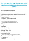 Final Exam Study Guide GHP &ndash; Florida Pesticide Control Applicator Study Guide Questions and Verified Answers 2026&sol;2027 Complete Certification Review Material