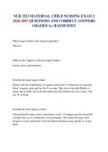 NUR 2513 MATERNAL CHILD NURSING EXAM 2 &NewLine;2026-2027 QUESTIONS AND CORRECT ANSWERS &NewLine;GRADED A&plus; RASMUSSEN 