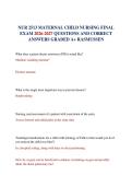 &NewLine;NUR 2513 MATERNAL CHILD NURSING FINAL EXAM 2026-2027 QUESTIONS AND CORRECT ANSWERS GRADED A&plus; RASMUSSEN&NewLine;