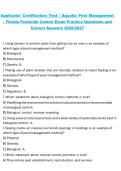 Package deal for Florida Pesticide Applicators Practice Exam Review Questions and Verified Answers 2026&sol;2027 Complete Certification Study Guide
