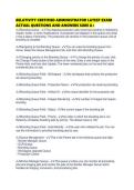 RELATIVITY CERTIFIED ADMINISTRATOR LATEST EXAM ACTUAL QUESTIONS AND ANSWERS SURE