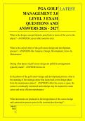 PGA GOLF &NewLine;MANAGEMENT 3&period;0 &NewLine;LEVEL 3 EXAM &NewLine;QUESTIONS AND &NewLine;ANSWERS 2026 - 2027