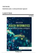TEST BANK&NewLine;Health Informatics&colon; An Interprofessional Approach&NewLine;Lynda R&period; Hardy&NewLine;3rd Edition