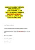 ONS -ONCC CHEMOTHERAPY IMMUNOTHERAPY CERTIFICATION EXAM QUESTIONS AND VERIFIED CORRECT ANSWERS GRADED A&plus; -LATEST 2026-2027- 100- GUARANTEED PASS&period;docx&NewLine;&NewLine;