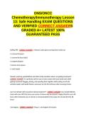 ONS-ONCC Chemotherapy-Immunotherapy Lesson 13- Safe Handling EXAM QUESTIONS AND VERIFIED CORRECT ANSWERS GRADED A&plus; -LATEST 2026-2027- 100- GUARANTEED PASS&period;docx&NewLine;&NewLine;