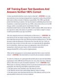 AIF Training Exam Test Questions And &NewLine;Answers Verified 100&percnt; Correct 