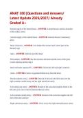 ANAT 380 &vert;Questions and Answers&sol; &NewLine;Latest Update 2026&sol;2027&sol; Already &NewLine;Graded A&plus; 