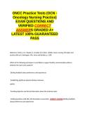 ONCC Practice Tests &lpar;OCN - Oncology Nursing Practice&rpar; QUESTIONS AND VERIFIED CORRECT ANSWERS GRADED A&plus; -LATEST 2026-2027- 100- GUARANTEED PASS&period;docx&NewLine;&NewLine;
