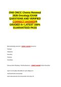 ONS ONCC Chemo Renewal 2026 Oncology EXAM QUESTIONS AND VERIFIED CORRECT ANSWERS GRADED A&plus; -LATEST 2026-2027- 100- GUARANTEED PASS&period;docx&NewLine;&NewLine;