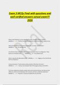 Exam 3 MCQs Final with questions and&NewLine;well verified answers actual exam&excl;&excl;&excl;&NewLine;2026