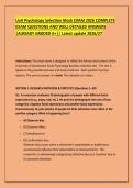 UvA Psychology Selection Mock EXAM 2026 COMPLETE &NewLine;EXAM QUESTIONS AND WELL DETAILED ANSWERS &NewLine;&vert;ALREADY GRADED A&plus;&vert;&vert; Latest update 2026&sol;27