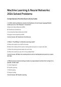 Machine Learning & Neural Networks- 2026 Solved Problems