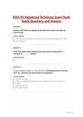 RVIA RV Registered Technician Exam Study Guide Questions and Answers