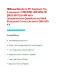 Maternal Newborn ATI Capstone Pre-Assessment VERIFIED VERSION OF -2026-2027- EXAM With comprehensive Questions and Well Elaborated Correct Answers GRADED A&plus;&period;