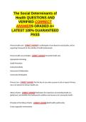 The Social Determinants of Health EXAM QUESTIONS AND VERIFIED CORRECT ANSWERS GRADED A&plus; -LATEST 2026-2027- 100- GUARANTEED PASS&period;docx&NewLine;&NewLine;