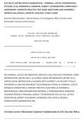 FCIC&sol;NCIC CERTIFICATION EXAMINATION &ndash; CRIMINAL JUSTICE INFORMATION&NewLine;SYSTEMS &lpar;CJIS&rpar; OPERATOR & TERMINAL AGENCY COORDINATOR COMPETENCY&NewLine;ASSESSMENT COMPLETE PRACTICE TEST BANK QUESTIONS AND ANSWERS &vert;&NewLine;VERIFIED SOLUTIONS &vert; UPDATED 2026&sol;2027 STUDY GUIDE