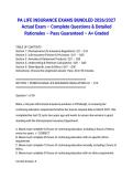 PA LIFE INSURANCE EXAMS BUNDLED 2026&sol;2027 Actual Exam &ndash; Complete Questions & Detailed Rationales &ndash; Pass Guaranteed &ndash; A&plus; Graded