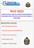 WGU D223 Jennifer Yates Task 2 - Final Copy on Federal & State Health Policies &vert; Latest Updated Version &vert; &lpar;Western Governors University&rpar; &vert; Complete A&plus; Guide Solutions 2026&sol;2027&period;