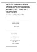 FDNY EMERGENCY PREPAREDNESS COORDINATOR&NewLine;CERTIFICATION COMPLETE PRACTICE EXAM QUESTIONS&NewLine;AND ANSWERS &vert; VERIFIED SOLUTIONS &vert; UPDATED&NewLine;2026&sol;2027 STUDY GUIDE