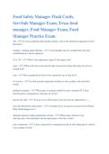 Food Safety Manager Flash Cards and ServSafe Manager Examination Practice Questions by Food Safety Study Resource