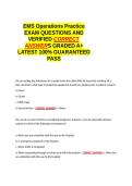 EMS Operations Practice EXAM QUESTIONS AND VERIFIED CORRECT ANSWERS GRADED A&plus; -LATEST 2026-2027- 100- GUARANTEED PASS&period;docx&NewLine;&NewLine;
