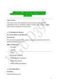           WGU D391 &ndash; HEALTHCARE ECOSYSTEMS EXAM STUDY GUIDE WITH 100&percnt; COMPLETE SOLUTION