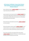 UA Foreman Certification Course Exam Newest &NewLine;2026 Questions and Correct Detailed Answers &NewLine;Already Graded A&plus; 