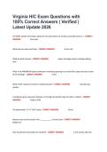 Virginia HIC Exam Questions with 100&percnt; Correct Answers &vert; Verified &vert; Latest Update 2026&NewLine;&NewLine;